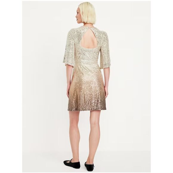 NWT Old Navy Ombre Sequined Mini-Dress Size Small - Picture 2 of 11